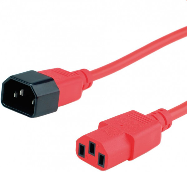ROLINE Apparaatstekker C13 - C14 verlengkabel 1,8m Rood