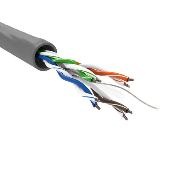 UTP CAT6 Gigabit Netwerkkabel - CCA - 23AWG - Stug - 305 meter - Grijs