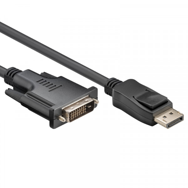 DisplayPort v1.2 naar DVI-D Kabel - 24+1 - Dual Link - Full HD 60Hz - 7,5 meter - Zwart