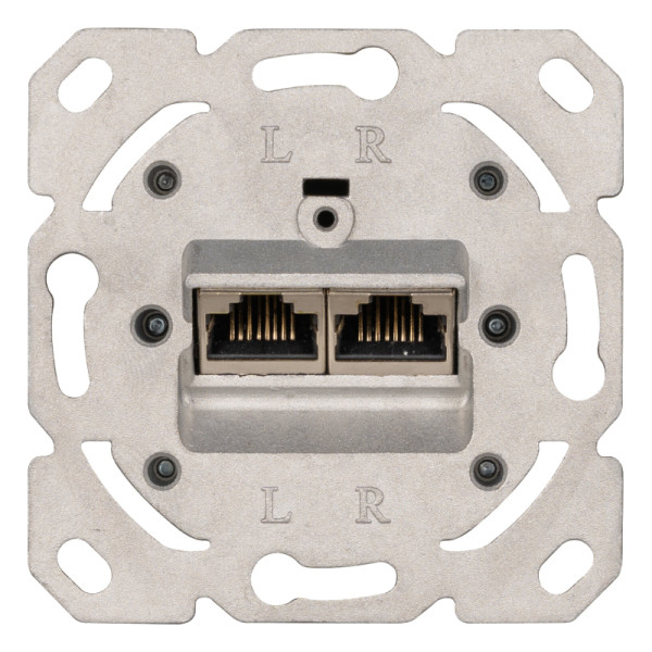 KLEIN STP CAT6a Inbouwdoos - 2x RJ45 - Zilver