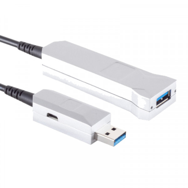 Actieve USB Verlengkabel - USB 3.2 Gen 1 - 50 meter - Zwart/Zilver