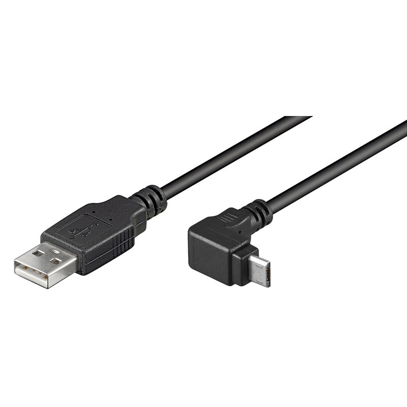 verdund ervaring samenwerken USB 2.0 USB A - USB micro B Haaks 1,8m Zwart