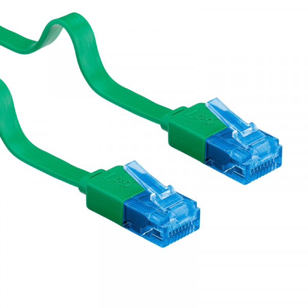 UTP CAT6A 10 Gigabit Netwerkkabel - plat - CU - 2 meter - Groen