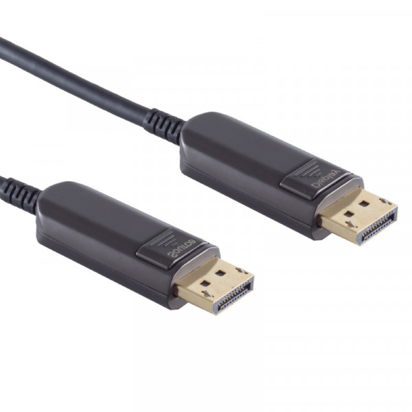 Actieve DisplayPort 1.4 Kabel - 8K 60Hz - Verguld - 40 meter - Zwart