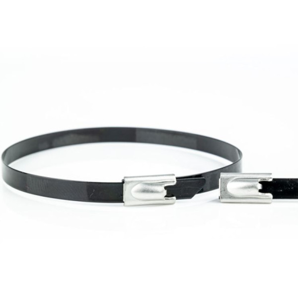 Kabelbinders - 360 x 7,9mm - Trekkracht tot 160kg - 100 stuks - AISI 304 - Gecoat - RVS - Zwart