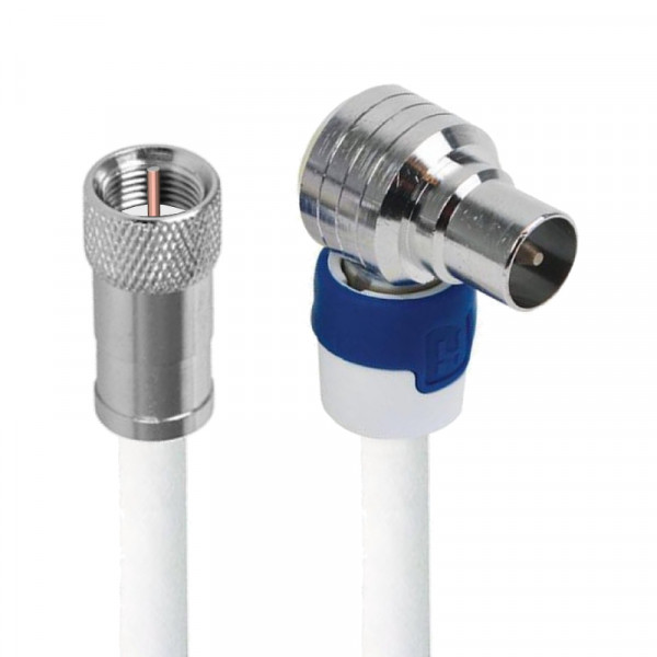 4G Coax Antennekabel - F-connector - IEC Haaks (m) - Hirschmann connectoren - 3 meter - Wit