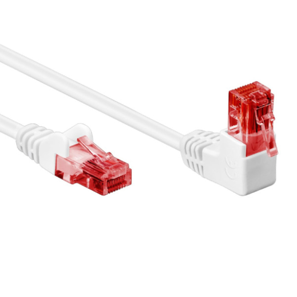 UTP CAT6 Gigabit Netwerkkabel - 1 kant haaks - CCA - 0,25 meter - Wit