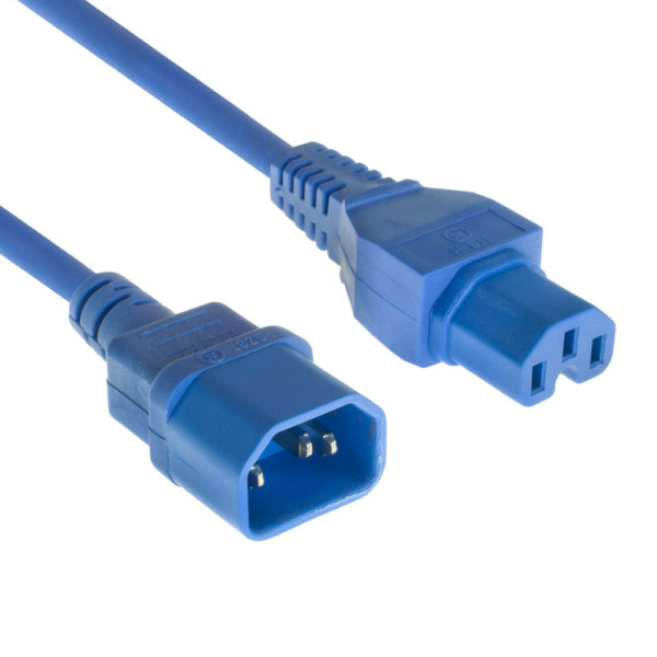 C14 - C15 Verlengkabel - 3 x 1mm2 - 1,2 meter - Blauw