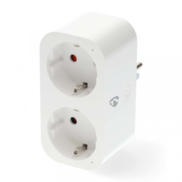 Slimme Wifi Verticale Stopcontact Splitter - 2-voudig - Horizontale Stopcontacten - Geaard - Wit