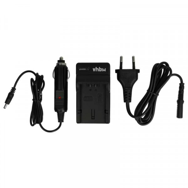 Accu oplader voor diverse Panasonic Lumix FZ en Leica V-Lux 1 - Met 12V plug - Zwart