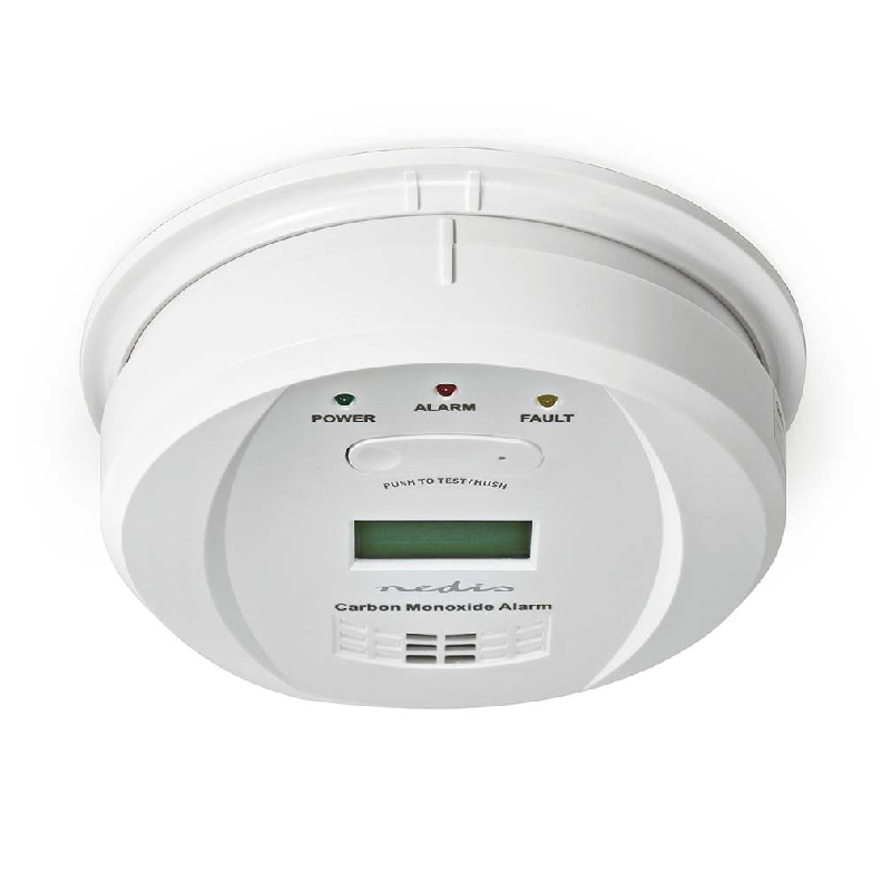 Koolmonoxidemelder Op batterij 85dB met Pauze en Testknop Wit