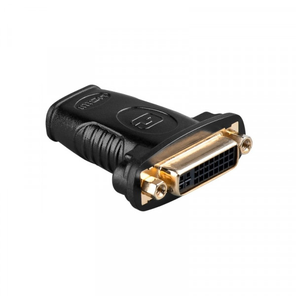 HDMI (v) - DVI-I (m) Adapter - 24+5 - Dual Link - Verguld - Zwart