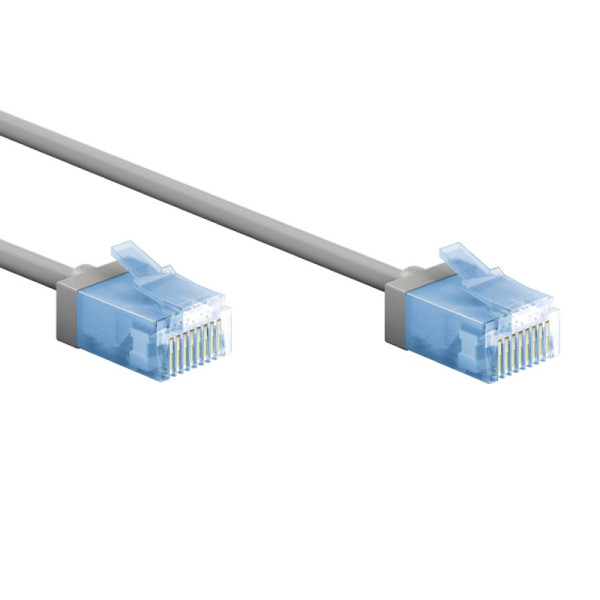 UTP CAT6A Slimline 10 Gigabit Netwerkkabel - CU - Ultraflex - 5 meter - Grijs