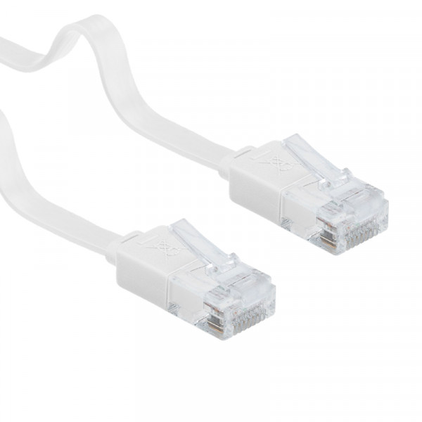 UTP CAT5e Gigabit Netwerkkabel - plat - CCA - 1 meter - Wit