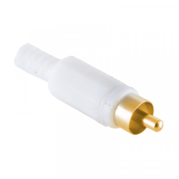 Soldeerbare Mono Tulp Connector (m) - Verguld - Wit