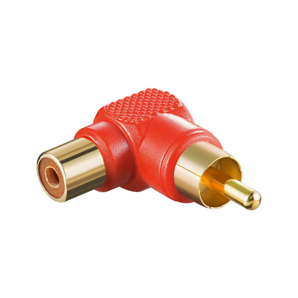 Haakse Mono Tulp Adapter - Tulp (v) - Tulp (m) - Verguld - Rood