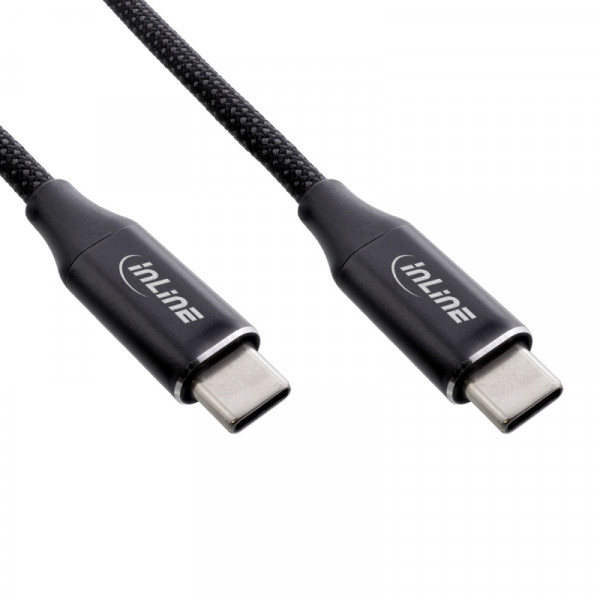 Magnetische USB-C Kabel - USB 2.0 - 100W PD - Nylon sleeve - 1 meter - Zwart