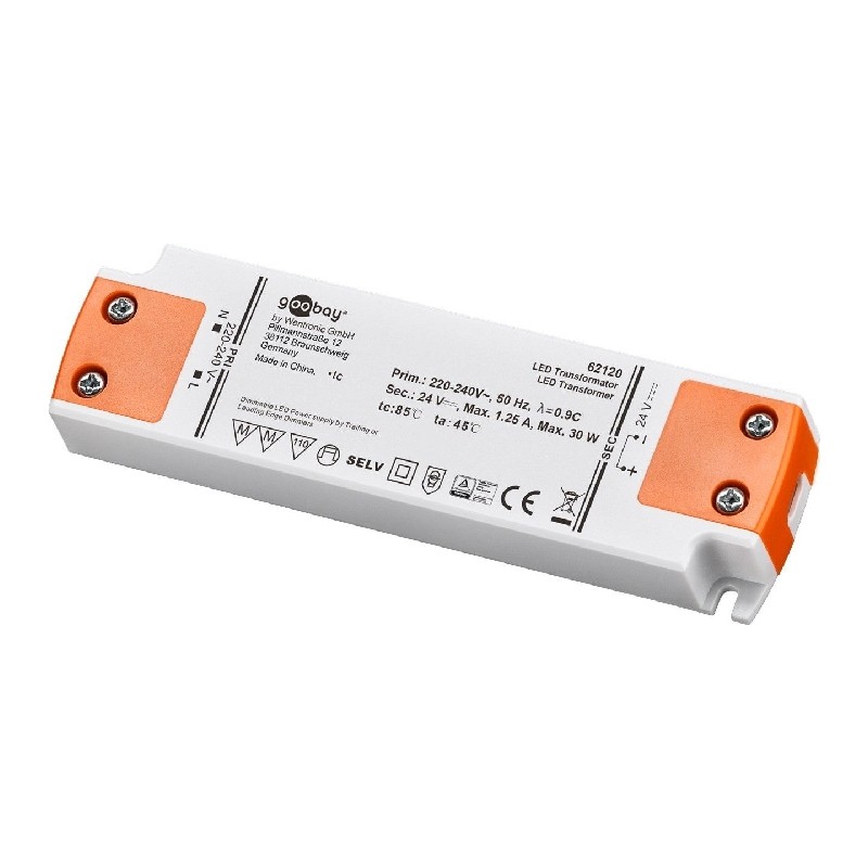 LED Transformator - 24 volt - 30 watt