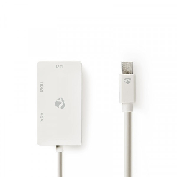 Mini DisplayPort naar HDMI, VGA en DVI-D 24+1 Adapter - 0,2 meter - Wit