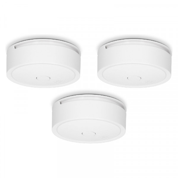 Alecto SA61 3-pack Draadloze Koppelbare Rookmelders - 10 jaar Batterij - 85dB - 86mm - Wit