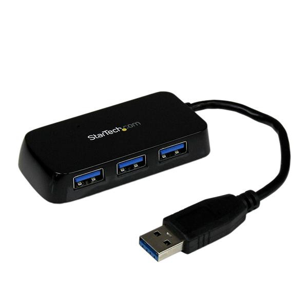 StarTech Draagbare 4-poorts SuperSpeed USB 3.0 hub – zwart