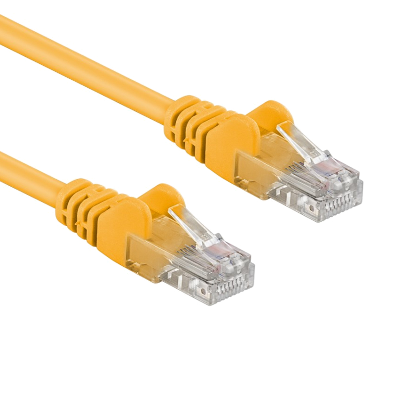ACT Gele 0,25 meter UTP CAT6A patchkabel snagless met RJ45 connectoren