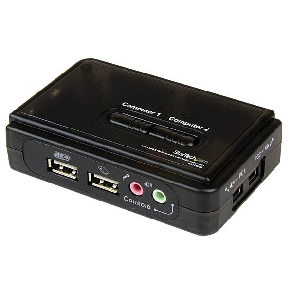 StarTech 2-poort USB KVM-switch Zwart met Audio en Bekabeling