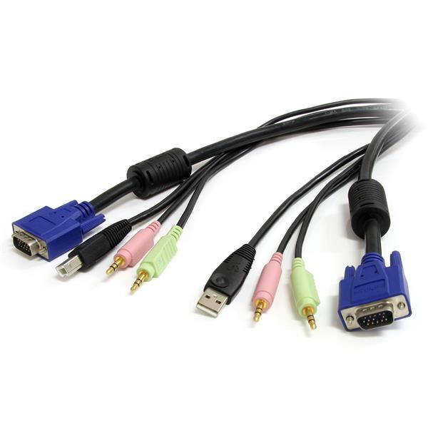 StarTech 1,80m 4-in-1 USB VGA KVM-switch Kabel met Audio en Microfoon