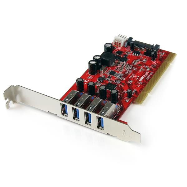 StarTech 4-poorts PCI SuperSpeed USB 3.0-adapterkaart met SATA-/SP4-voeding