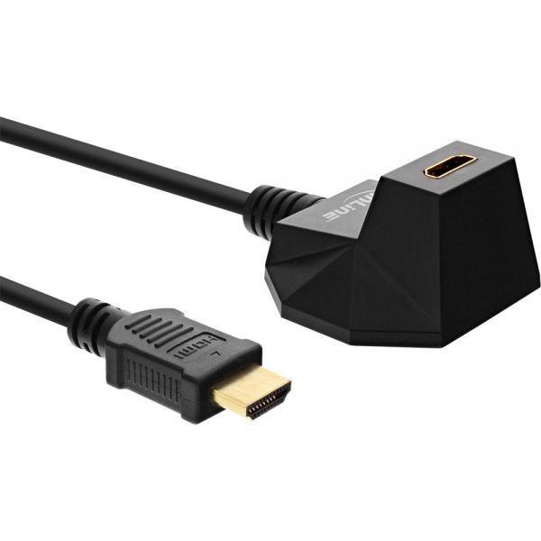 InLine HDMI 1.4 Kabel met Voet 1m Zwart
