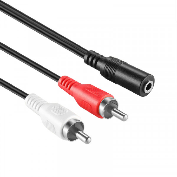 StarTech 3,5mm Stereo Jack (v) - Stereo Tulp (m) Kabel - 0,2 meter - Zwart