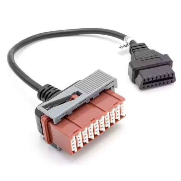 OBD2 Adapterkabel voor Peugeot en Citroen - OBD1 30 naar 16-pins OBD2 - 0,3 meter - Zwart
