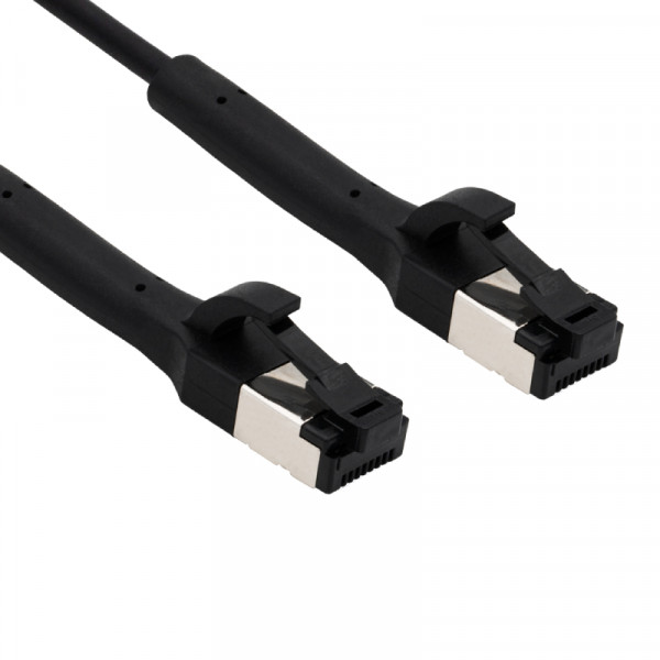 FTP CAT8.1 40 Flexline Gigabit Netwerkkabel - CU - Buigbare connector - 0,25 meter - Zwart