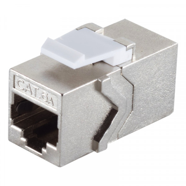 STP CAT6a Gigabit Netwerk Keystone voor Patchpaneel - RJ45 (v) naar RJ45 (v) - Wit