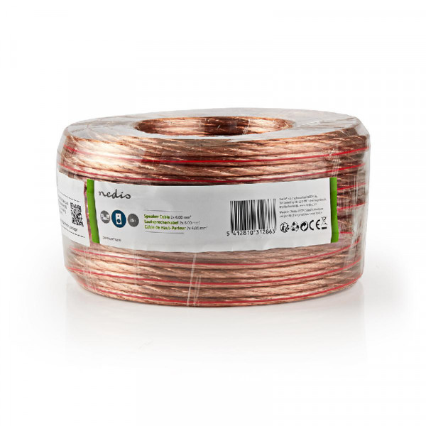 Luidsprekerkabel CCA 2 x 6mm2 - Transparant - 25 meter