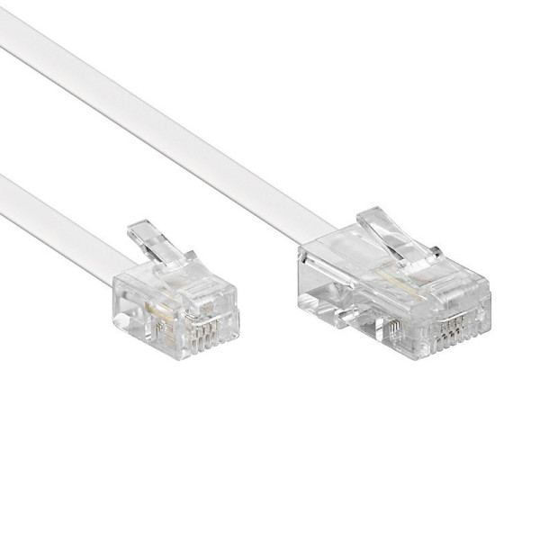 RJ45 naar RJ11 Adapterkabel - 10 meter - Wit