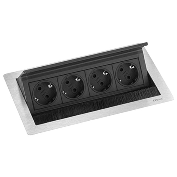 EVOline Flip Top Push M - 4x Schuko - 3 meter - Zwart