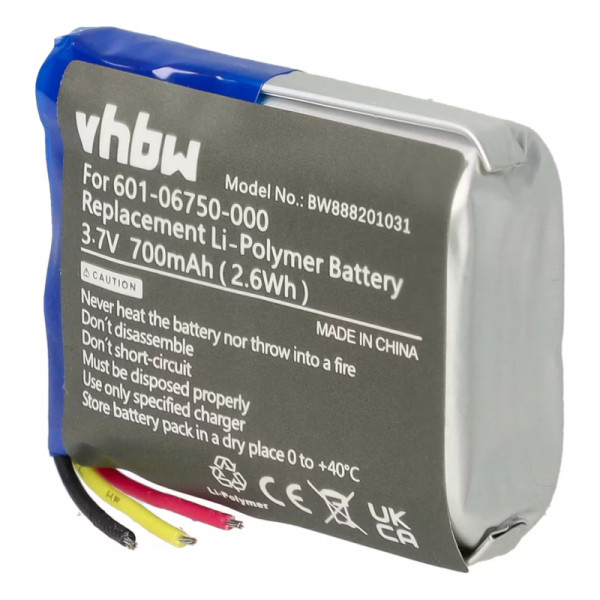 Accu voor GoPro Hero 4 Session en Hero 5 Session - 3,7V - 700mAh - Zwart