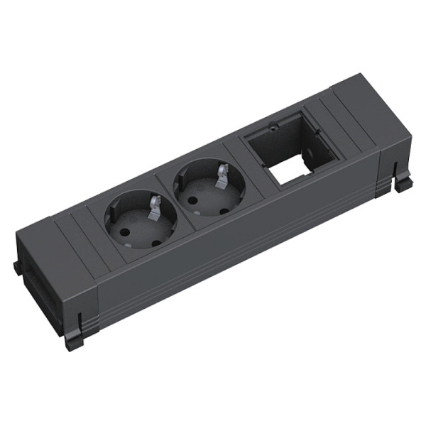 Bachmann Power Frame Medium - 2x Schuko - 1x Leeg - 0,1 meter GST18-3® (m) - Zwart