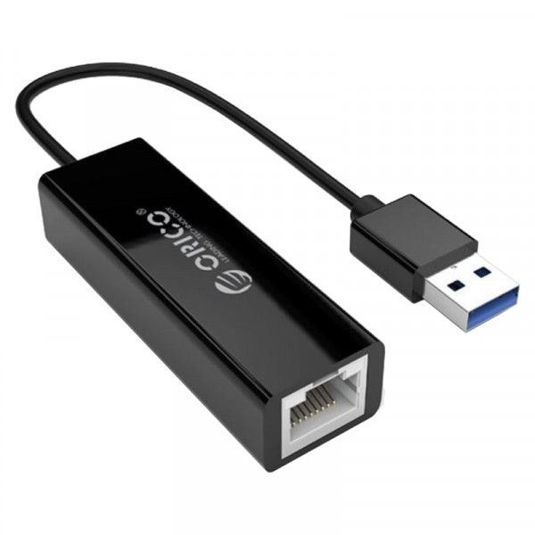Orico USB-A (m) naar RJ45 (v) Gigabit Ethernet Adapter - 0,15 meter - Zwart