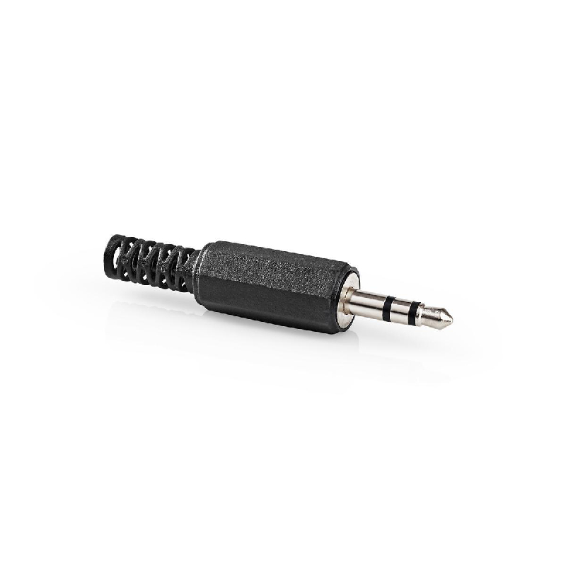 Soldeerbare 3,5mm Stereo Jack Connector (m) - Met Grommet - Zwart