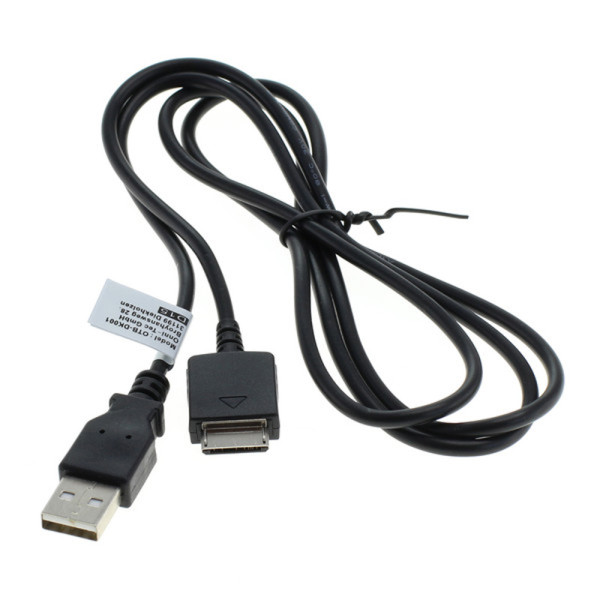 USB kabel voor Sony MP3 Walkman Player - 22-pins WM-Port - 1 meter - Zwart