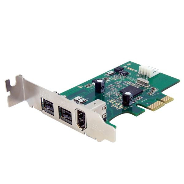 StarTech 3-poort 2b 1a Low Profile 1394 PCI Express FireWire Adapterkaart