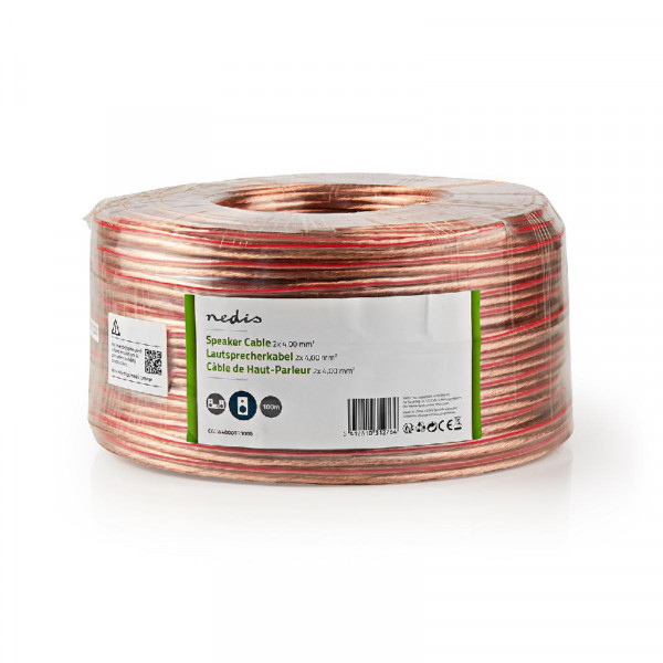 Luidsprekerkabel CCA 2 x 4mm2 - Transparant - 100 meter