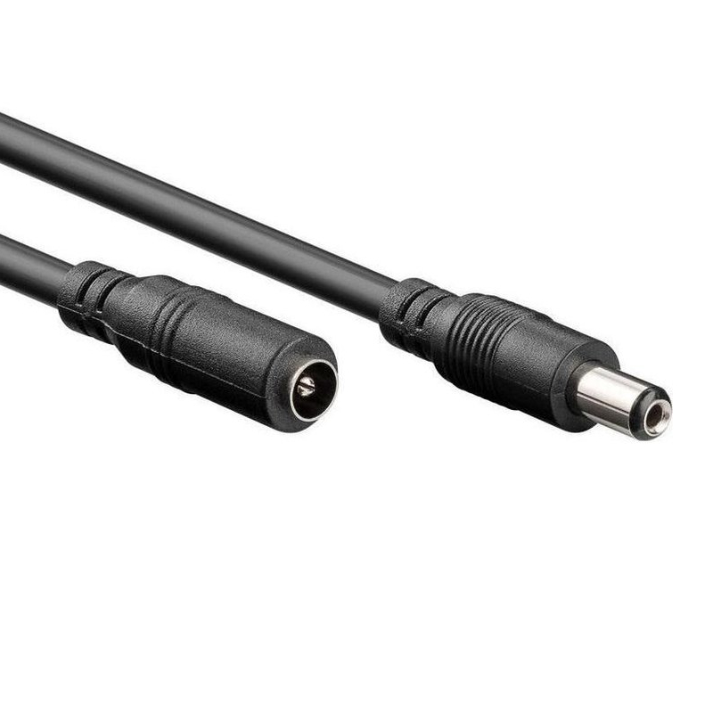 DC Voedingsplug Verlengkabel - 5.5 x 2.1mm - 2 meter - Zwart