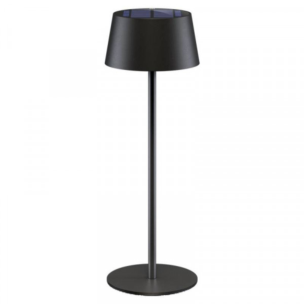 Draadloze LED Tafel lamp - Solar en USB-C - Warm wit en dimbaar - 180 lm - Zwart