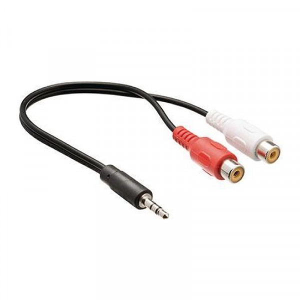 StarTech Stereo Tulp (v) - 3,5mm Stereo Jack (m) Kabel - 0,15 meter - Zwart