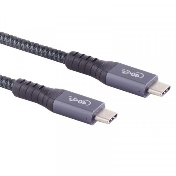 USB-C Kabel - USB 4 Gen 3x2 - 100W laden - 0,25 meter - Zwart
