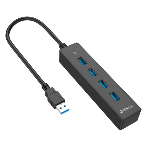 Orico USB-A Hub - 4x USB-A - USB 3.2 Gen 1 - LED indicator - 0,3 meter - Zwart