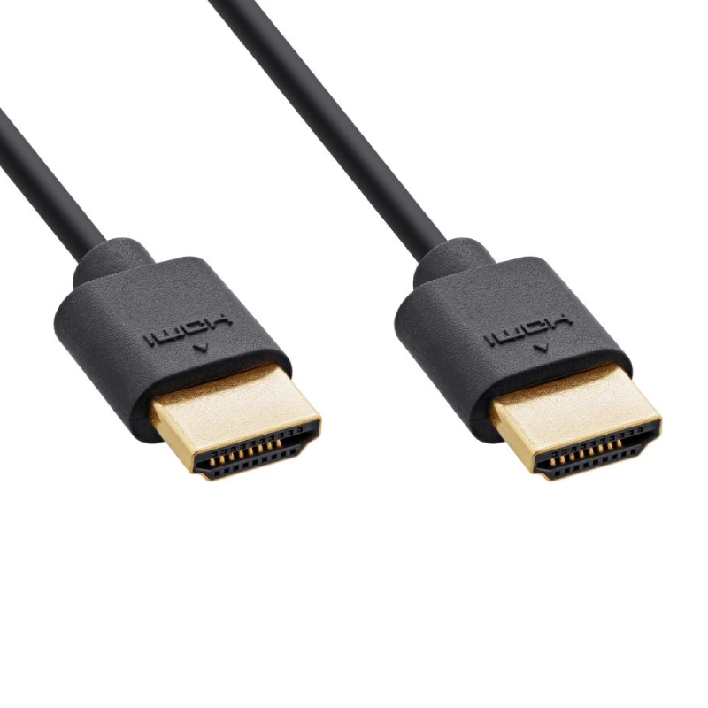 Slimline HDMI 2.1 Kabel - 8K 60Hz - 0,5 meter - Zwart